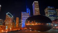 Cloud Gate (Bean) at night